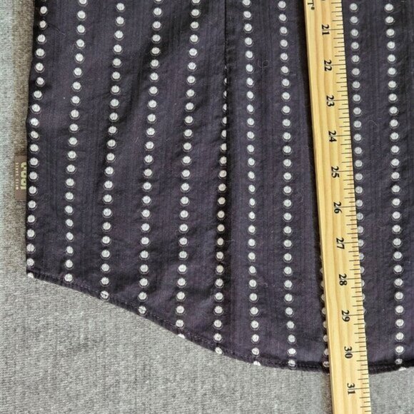 Ted Baker Jean Shirt Mens 6 US L Black Cream Cotton LS Swiss Dots Buttons Boho - Picture 6 of 15